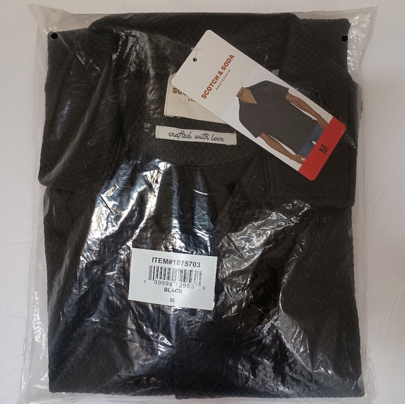 Scotch & Soda Mens Knit Short Sleeve Button Up Shirt - Picture 8 of 9